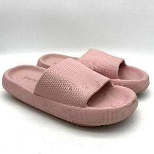 Joomra Pink Slip On Slides Sandals Comfort Cushion Pool Shower Rubber Womens 9